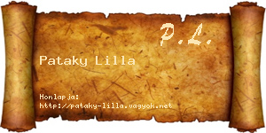 Pataky Lilla névjegykártya